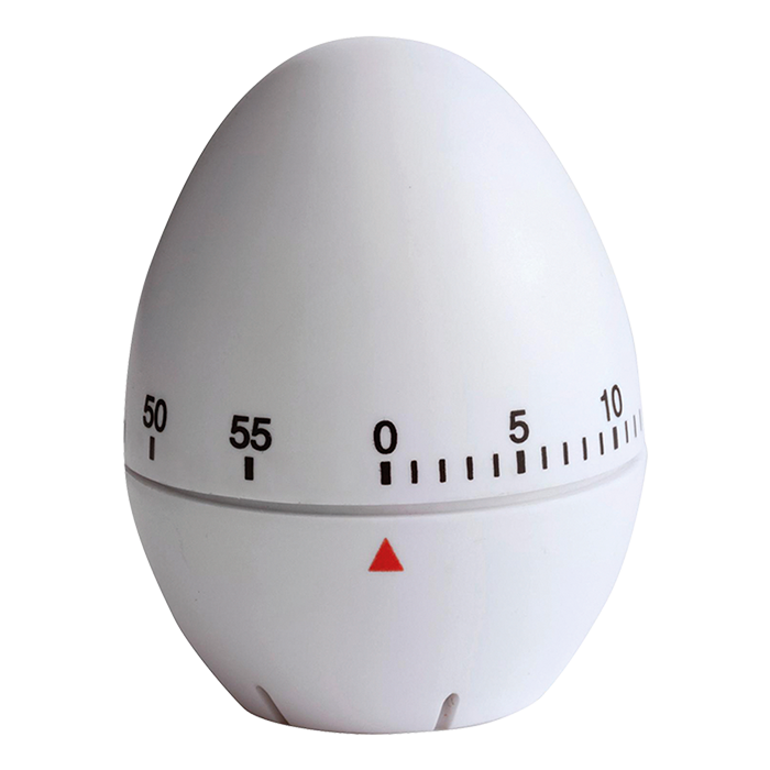 Egg Shaped Plastic Kitchen Timer - White