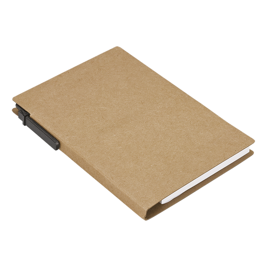 Recycled Notebook with Pen and Flags - Natural