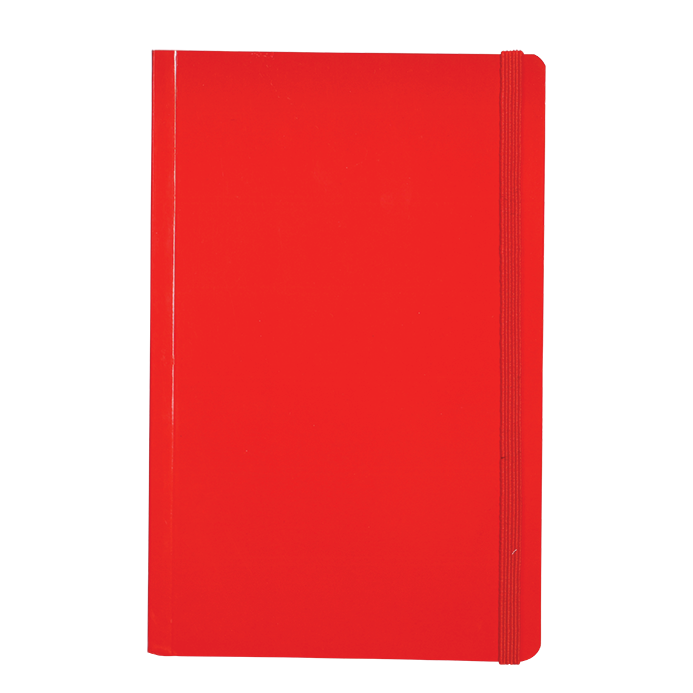 A5 Notebook with Matching Elastic Band - Red