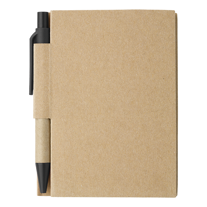 Mini Recycled Notebook and Pen - Black