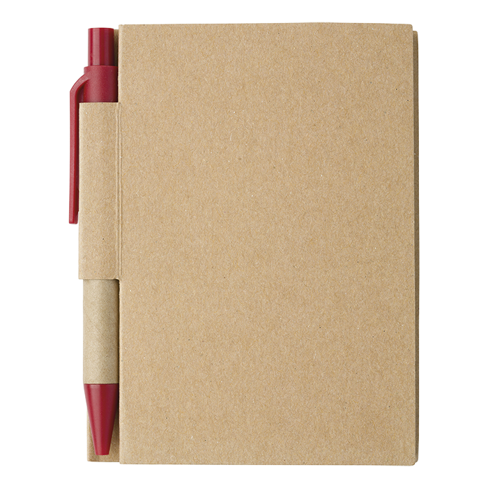 Mini Recycled Notebook and Pen - Red