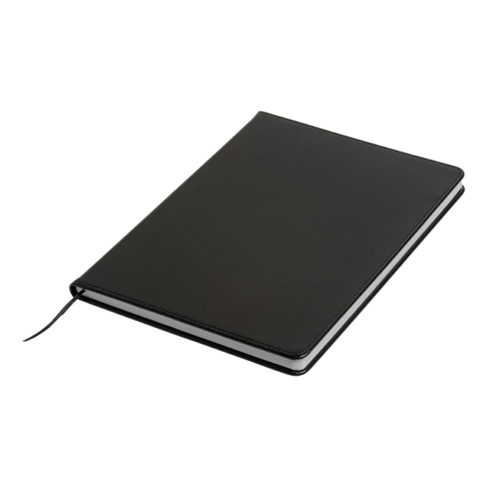 A4 Notebook Bound In PU Cover - Black