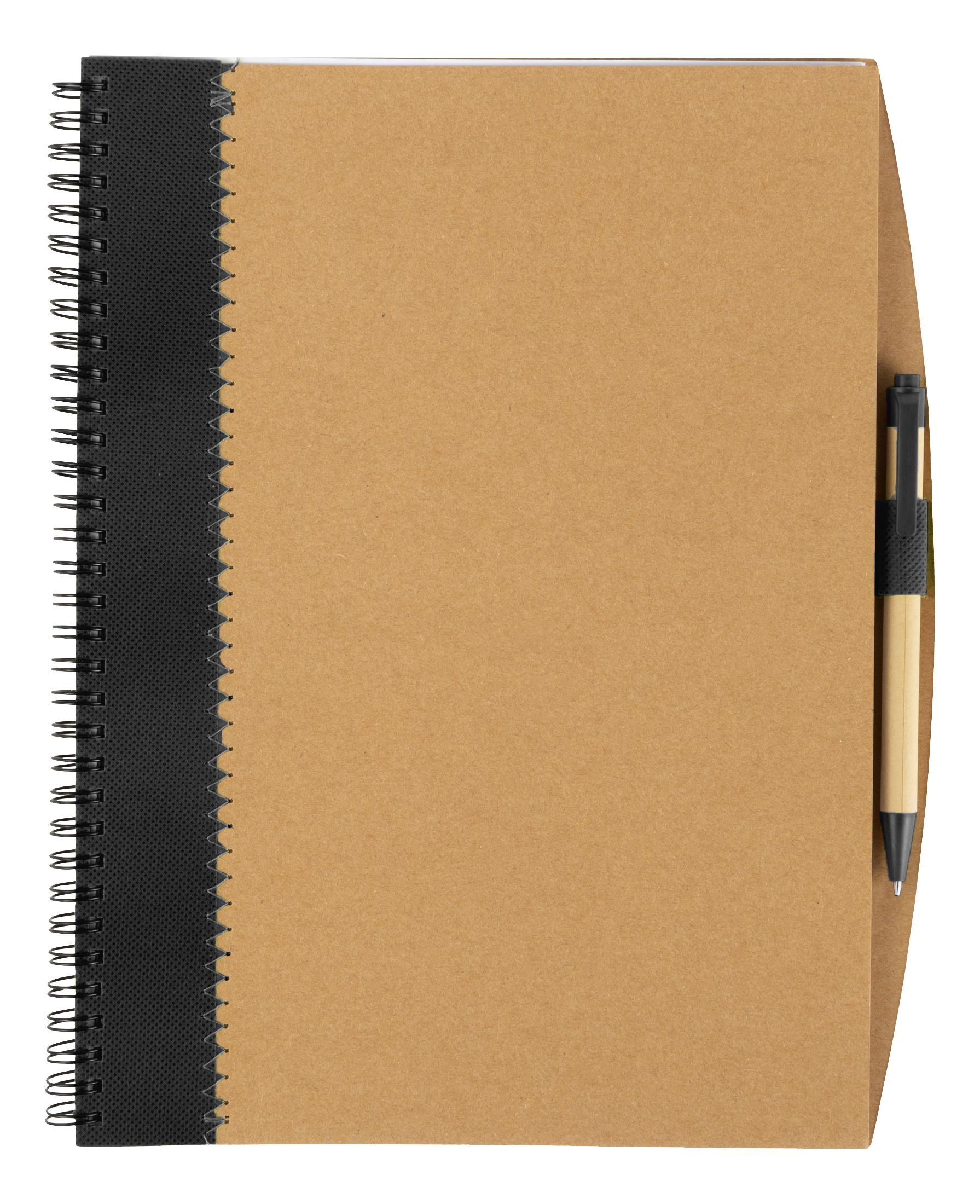 Recycled Cardboard Notebook With Pen - Black