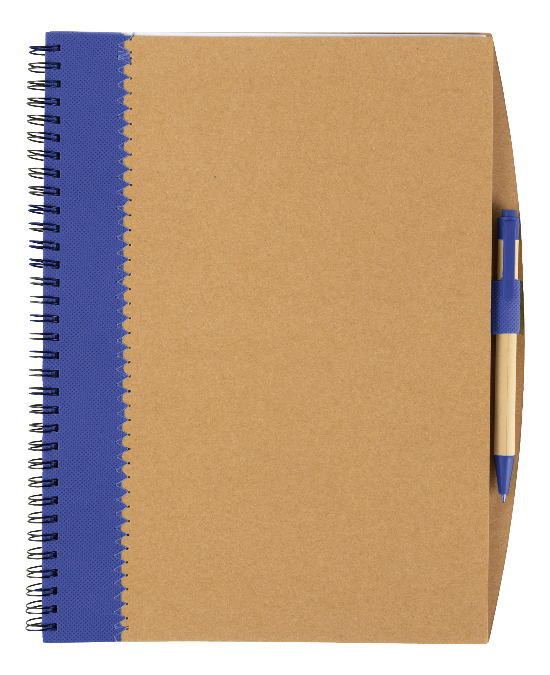 Recycled Cardboard Notebook With Pen - Blue