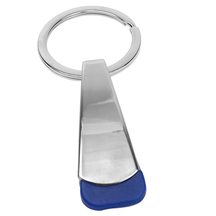 Tear Shaped Chrome Keychain - Blue