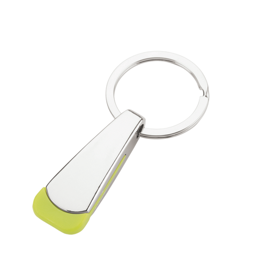 Tear Shaped Chrome Keychain - Green