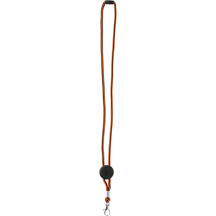 Nylon Lanyard with Metal Hook - Orange