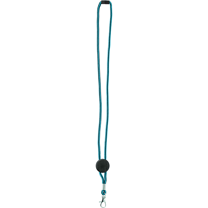 Nylon Lanyard with Metal Hook - Pale Blue