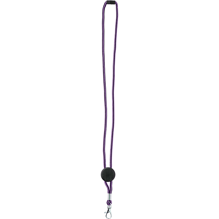 Nylon Lanyard with Metal Hook - Purple