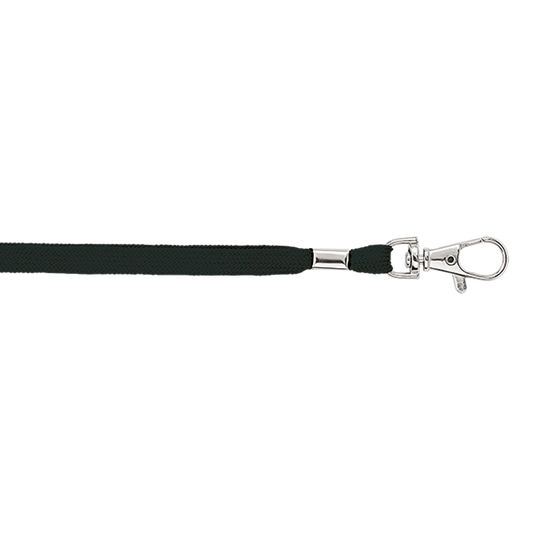 Woven Lanyard with Metal Clip - Black