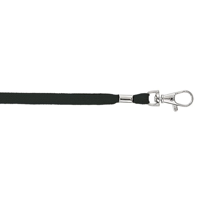 Woven Lanyard with Metal Clip - Black