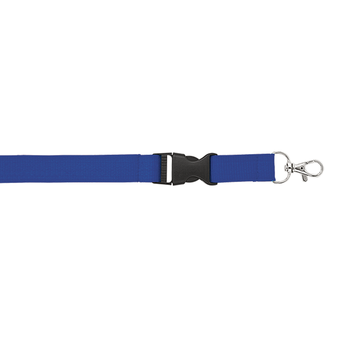 Woven Lanyard with Plastic Buckle - Blue