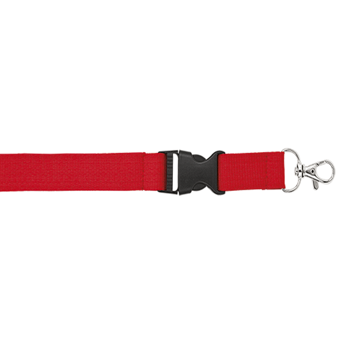 Woven Lanyard with Plastic Buckle - Red
