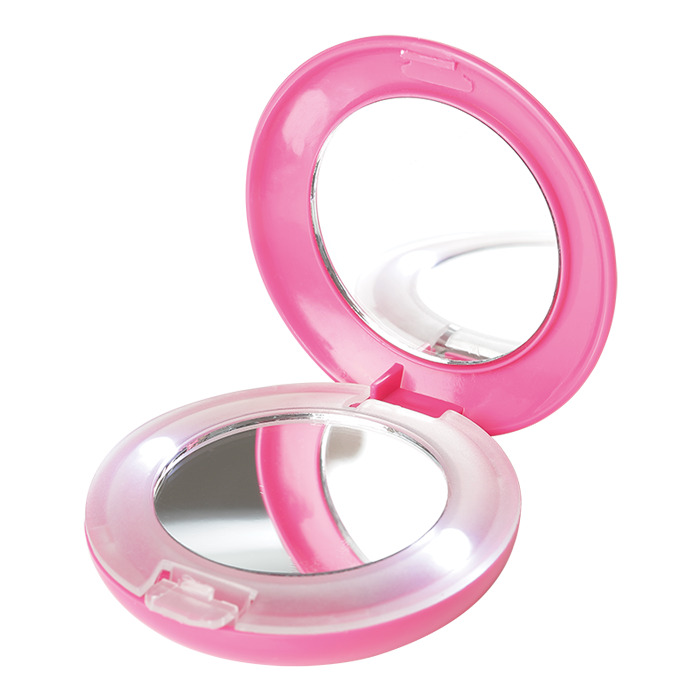 Mirror with 2 LED Light - Pink