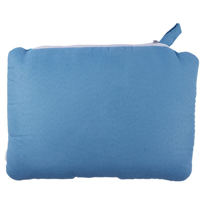 2 in 1 Suede Travel Cushion - Pale Blue