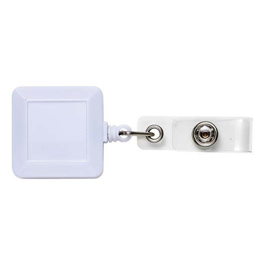 Retractable Badge Holder - White
