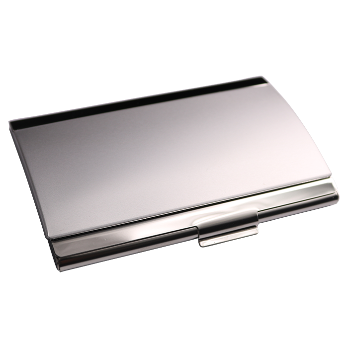 2-Tone Metal Business Card Case - Silver