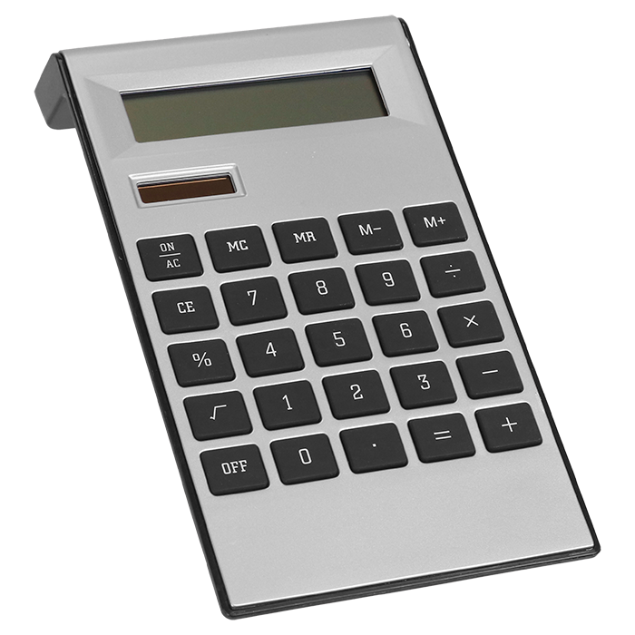 Dual Powered Calculator - Black/Silver
