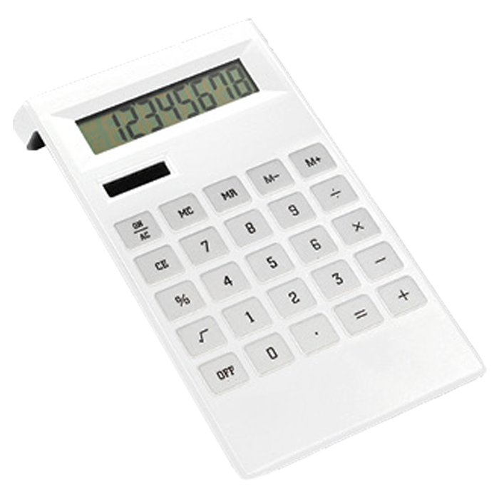 Dual Powered Calculator - White
