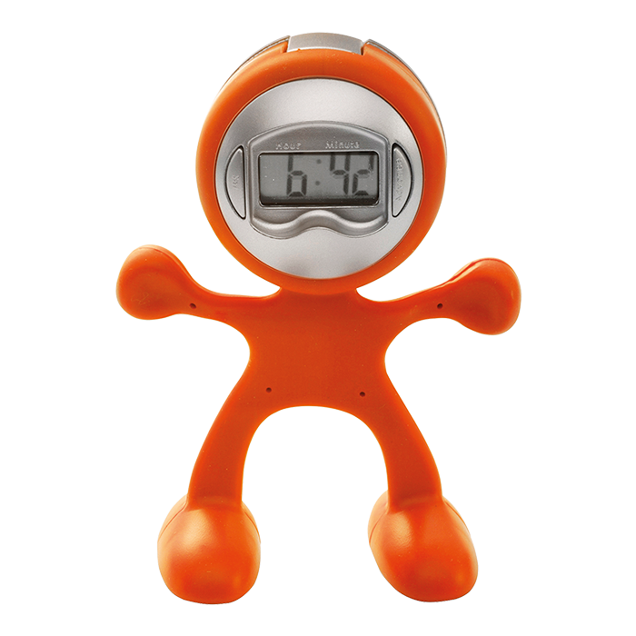 Man Shaped Alarm Clock with Memo Holder - Orange