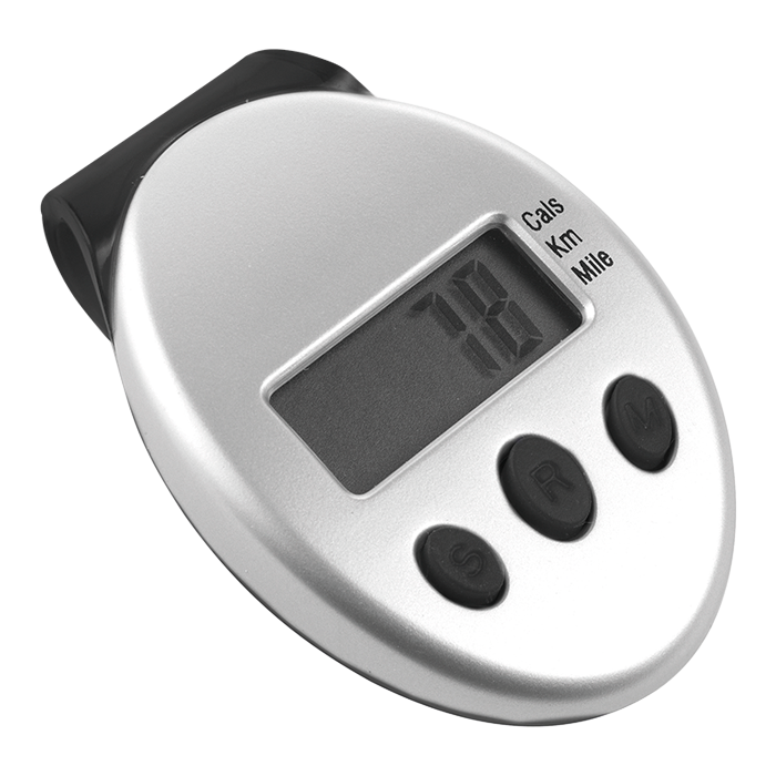 Pedometer with Calorie Counter - Black/Silver
