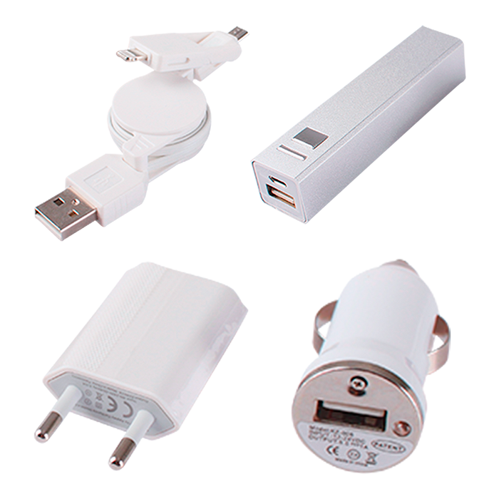 4 Piece Tech Set In Gift Box - White