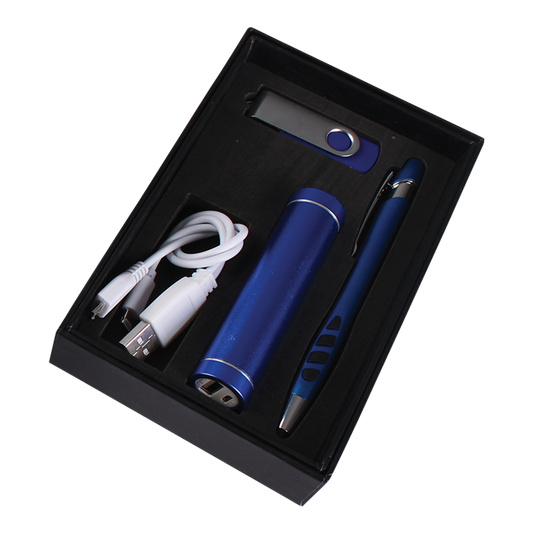 Powerbank USB and Stylus Pen Gift Set - Blue