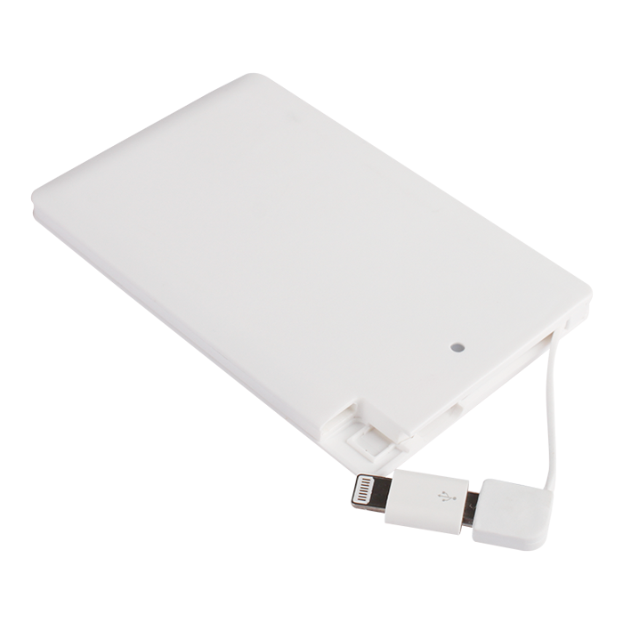 Card Style Powerbank 2200 mAh - White