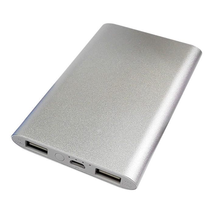 Slim Aluminium 4000 mAh Powerbank - Silver