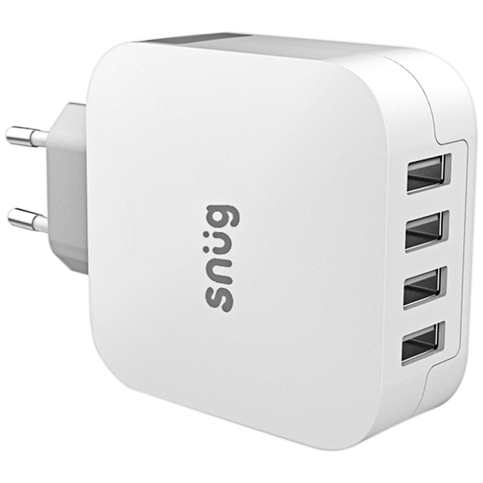 Snug 4 Port USB Home Charger - White