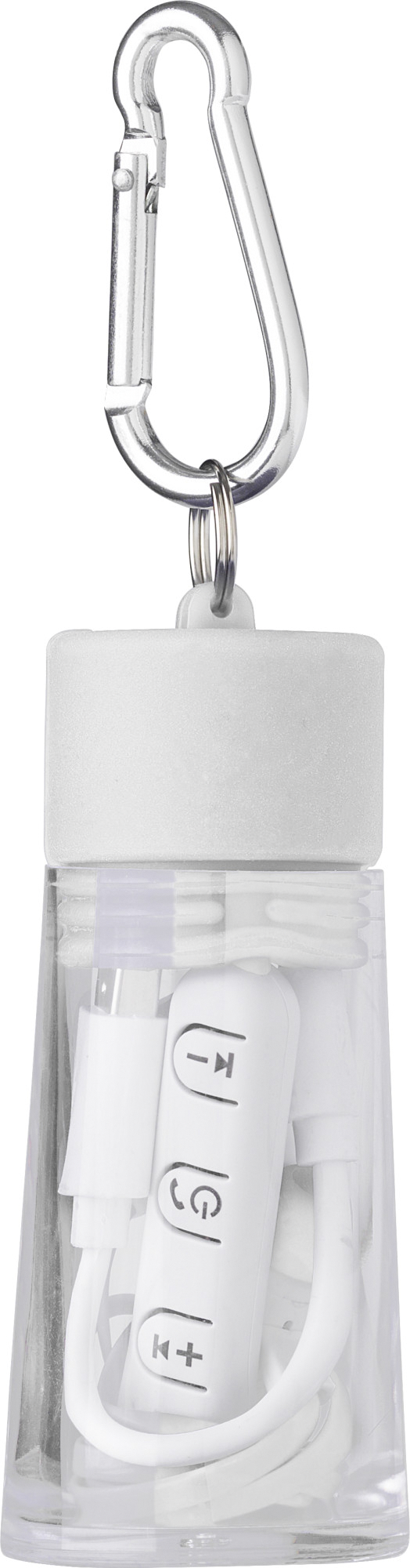 Bluetooth Earphones In Plastic Case - White