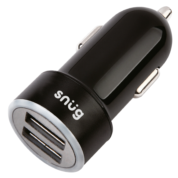 Snug Car Charger With Micro USB Cable - Black