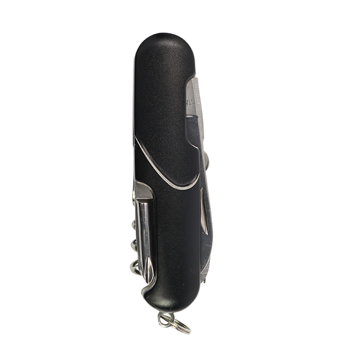 11 Function Curved Design Pocket Knife - Black