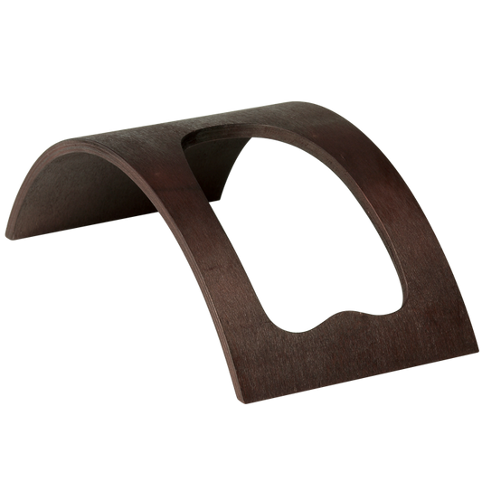 Curved Wooden Wine Bottle Holder - Dark Brown