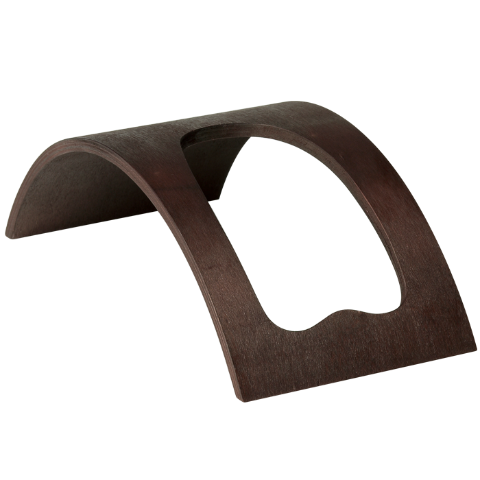 Curved Wooden Wine Bottle Holder - Dark Brown