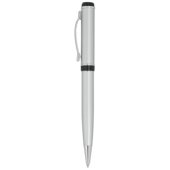 Mid-Ring Brass Ballpoint Pen - Matte Silver