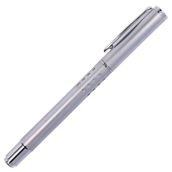 Wavy Clip Brass Rollerball Pen - Silver