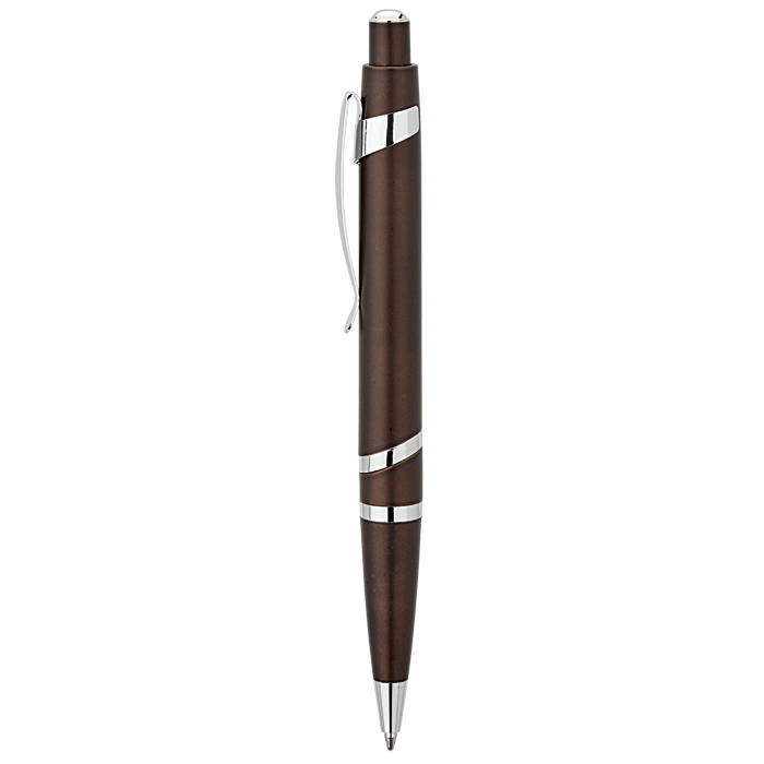 Spiral Metallic Ballpoint Pen - Brown