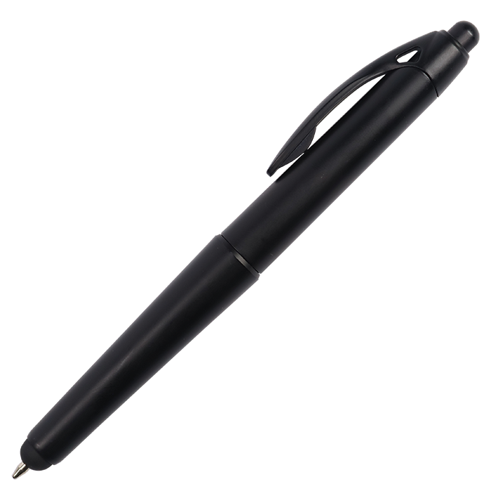 Tip Through Stylus Ballpoint Pen - Black