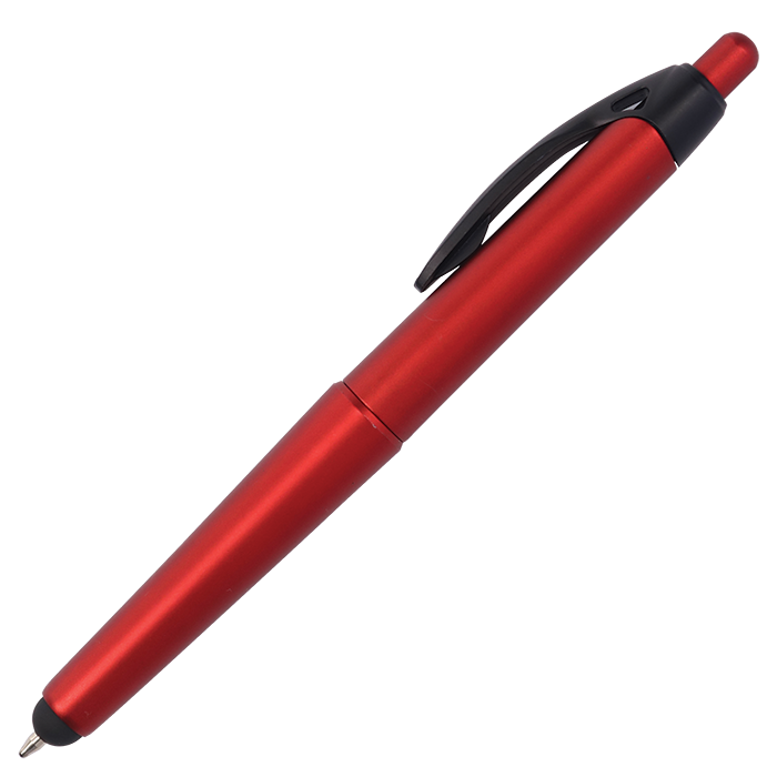Tip Through Stylus Ballpoint Pen - Red