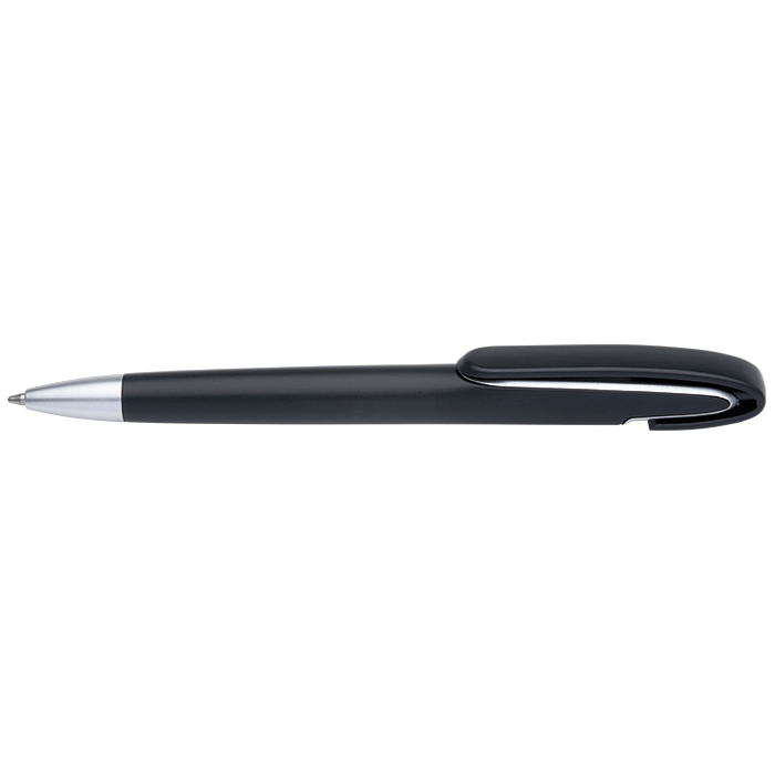 Rounded Clip Ballpoint Pen - Black