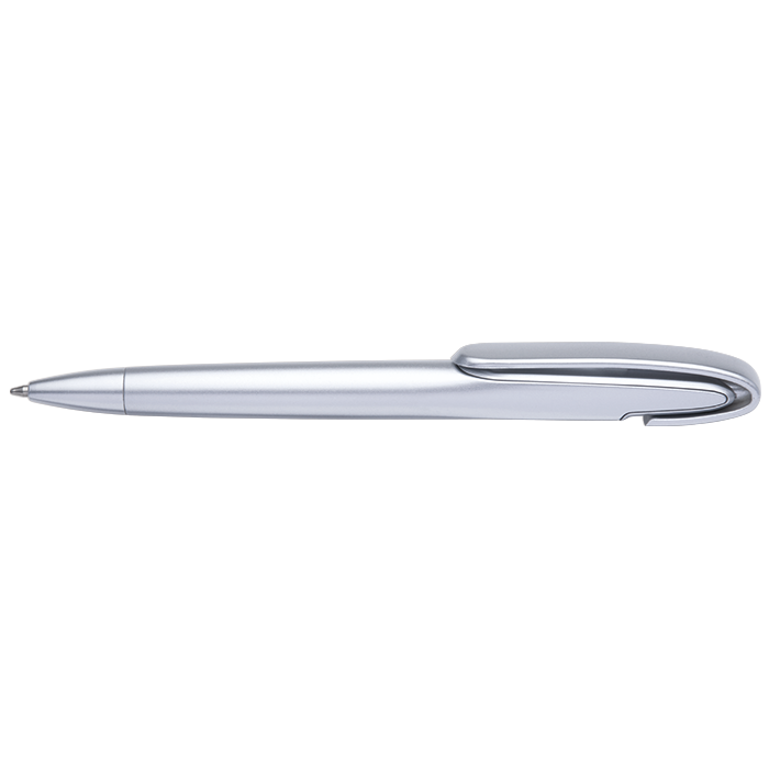 Rounded Clip Ballpoint Pen - Silver
