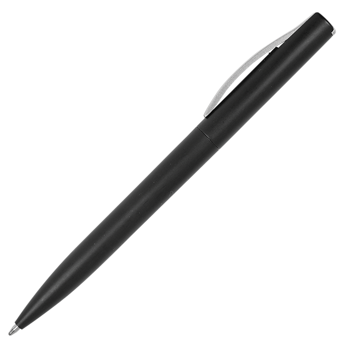 Silver Clip Metallic Ballpoint Pen - Black