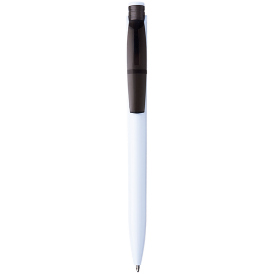 Coloured Translucent Clip Ballpoint Pen - Black