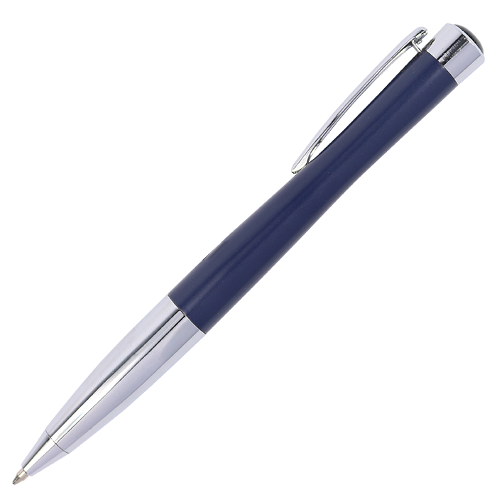 Curve Design Brass Ballpoint Pen - Navy