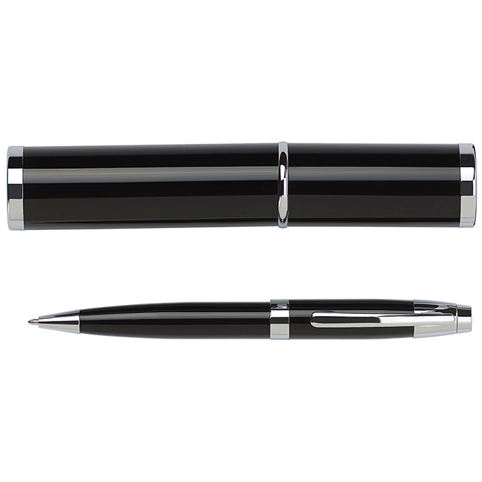 Metal Ballpoint Pen in Matching Tube - Black