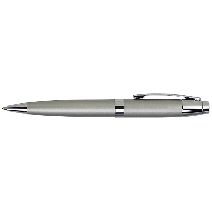 Metal Ballpoint Pen in Matching Tube - Silver