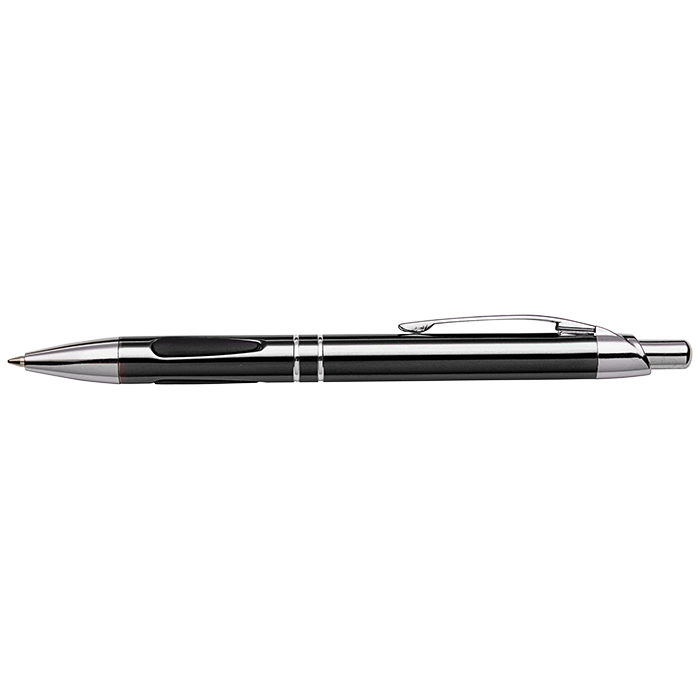 Metal Ergonomic Grip Ballpoint Pen - Black