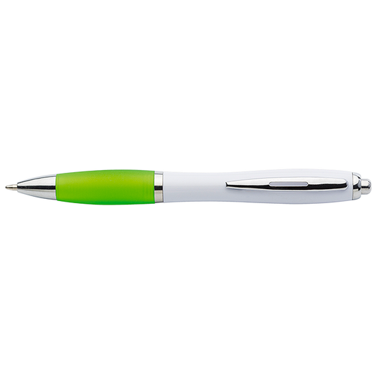 White Barrel Curved Design Ballpoint Pen