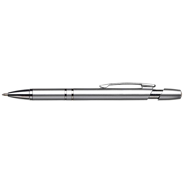 Dual Ring Metallic Ballpoint Pen - Silver